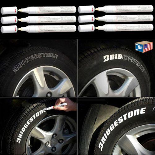 6 lot tire tread waterproof permanent marker white paint for rubber metal #e3448