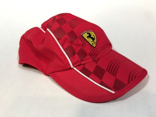 Ferrari scuderia hat badge emblem baseball cap red velcro adjustment