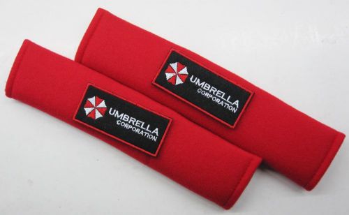 2 pcs car seat belt shoulder pads cover resident evil umbrella corporation 2r