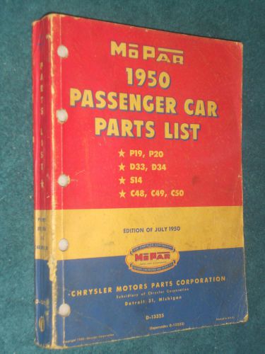 1950 dodge chrysler plymouth desoto parts catalog / original mopar book!!!