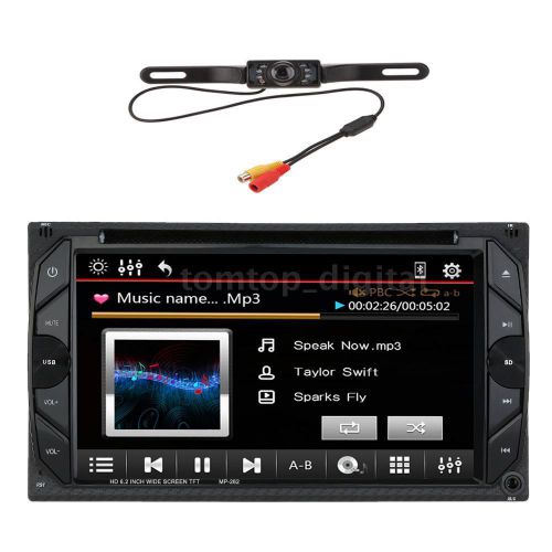 6.2&#034; touch hd car dvd player 2 din bluetooth fm radio usb port+ rear camera m3z9