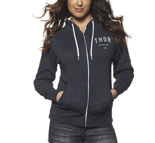 Thor shop womens zip-up hoodie charcoal heather/gray