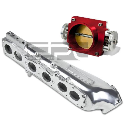 Turbo intake manifold+80mm red throttle body for 93-98 supra mark4 a80 2jzgte