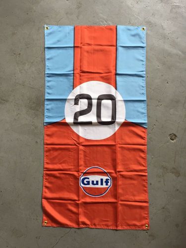 Gulf oil flag - porsche 917 steve mcqueen ruf 356 ford gt40 gt2 911 dtm opel m3