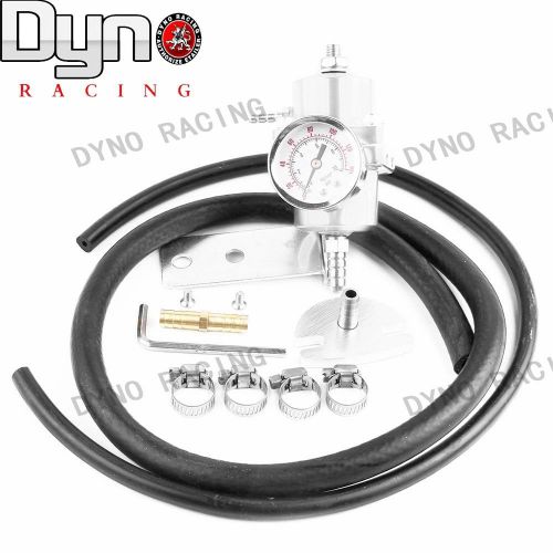 Universal fuel pressure regulator adjustable pressure with oil gauge silver