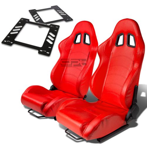 Type-1 racing seat red pvc+silder/rail+for 78-88 monte carlo a/g bracket x2