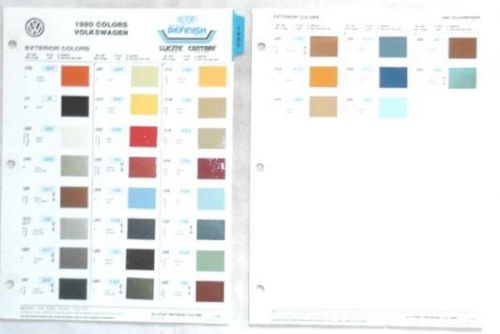 1980 volkswagen dupont color paint chip chart all models original