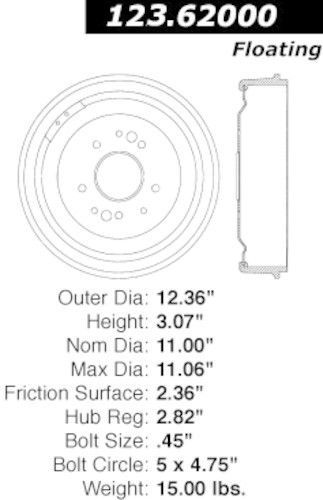 Centric parts 123.62000 rear brake drum