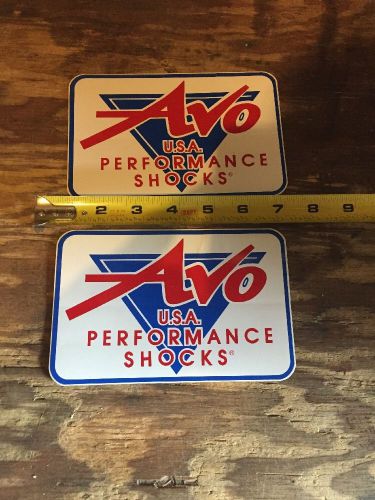 Pair of new avo shocks racing stickers / decals nhra/ ihra
