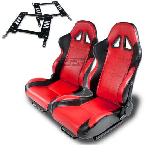 Type-5 racing seat black red woven+silder+for 00-05 mit eclipse 3g bracket x2