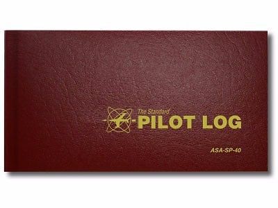 New - asa standard pilot log - burgundy | asa-sp-40 | pilot logbook