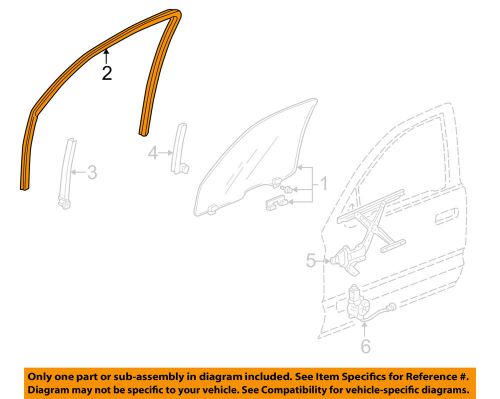 Honda oem 98-01 cr-v front door-run channel left 72275s10013