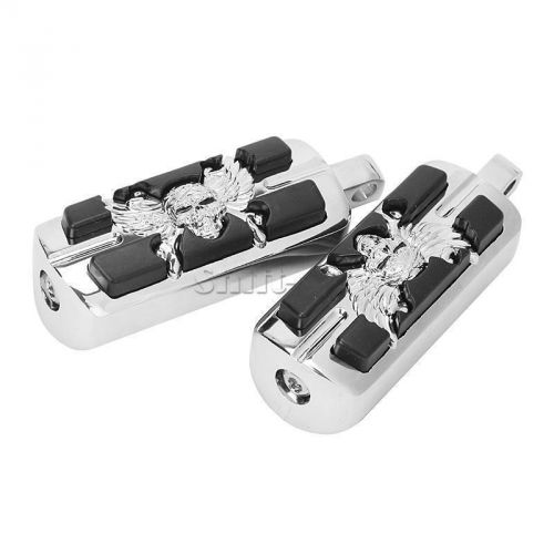 Wing skull zombie shape foot pegs fits most models with h-d male mount-style