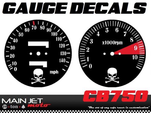 Honda cb750 bobber cafe racer gauge face decal overlay speedometer tach applique