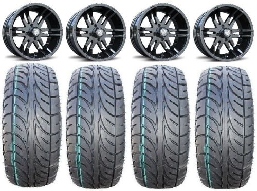 Fairway alloys flex black golf wheels 12&#034; fusion 205x30-12 tires yamaha