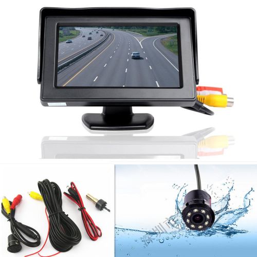 Car suv reverse parking 8led ir night vision hd camera &amp; 4.3&#034;lcd display monitor