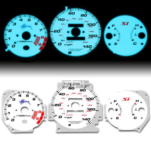 Indiglo glow gauge+harness white face for 99-00 honda civic si em1 b16a2 manual