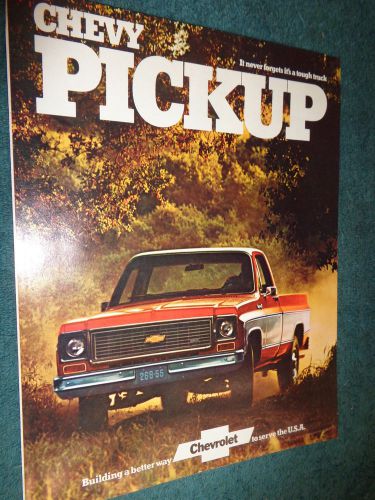 1974 chevrolet pickup sales  brochure / original 4 page dealership catalog