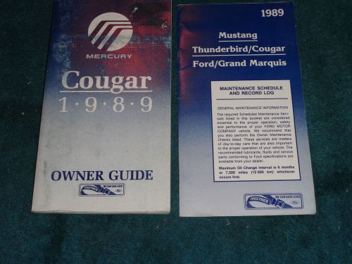 1989 mercury cougar owner&#039;s manual set / owner&#039;s guide set / good originals!!!