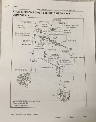 New lexus oem power steering rack assy fits 03-05 es300, es330