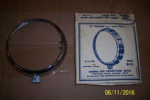 Nos cev 130 headlight bezel chrome ring #6111 gilera benelli laverda moto guzzi