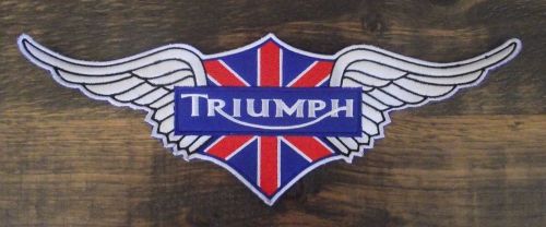 Triumph wing patch union backpatch xxl  biker england vintage style 12 1/2&#034; x 4&#034;