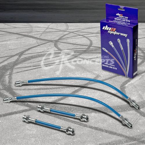 High performance stainless steel braided brake line 93-98 vw golf/jetta blue