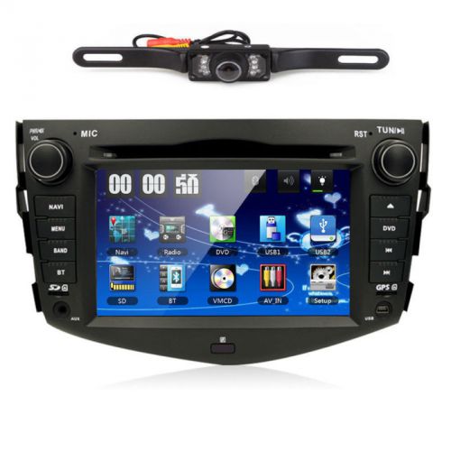 Camera+car stereo dvd gps navigator ipod player for toyota rav4 bluetooth radio