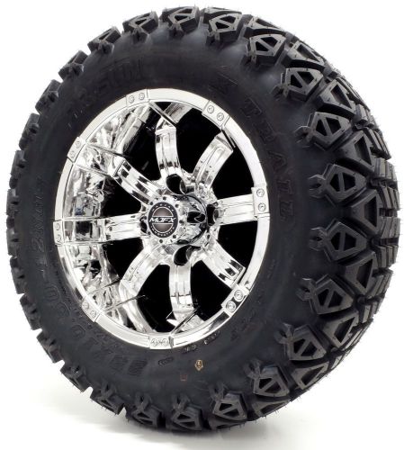 12&#034; madjax &#034;octane&#034; chrome wheel and 23x10.5-12 golf cart (6-ply) tire combo