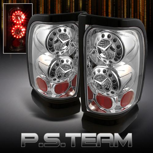 94-01 dodge ram 1500/2500/3500 pickup truck clear led ring tail lights lamps