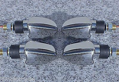 Set of four full chrome arrow motorcycle turn signals