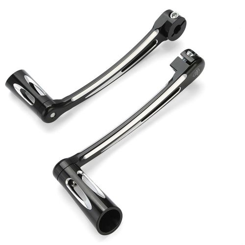 New black deep cut heel toe shift lever w/ shifter pegs for 97-15 harley touring