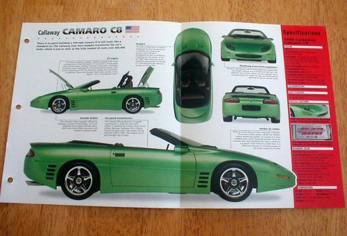 1994 callaway camaro c8 convertible unique imp brochure