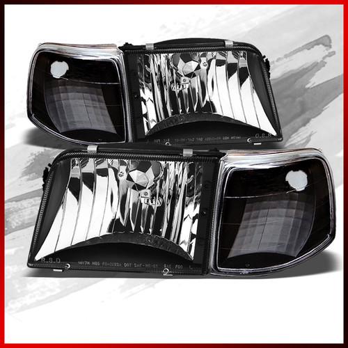 93-97 ranger chrome crystal headlights +corner turn signal lights