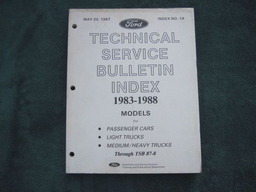 Ford technical service bulletin index 1983-1988 mustang thunderbird taurus sable