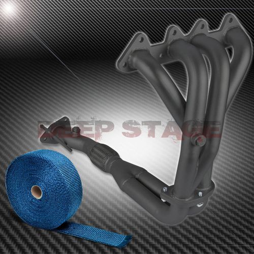 For 1998-2002 honda accord 2.3l f23 stainless black coated header+blue heat wrap