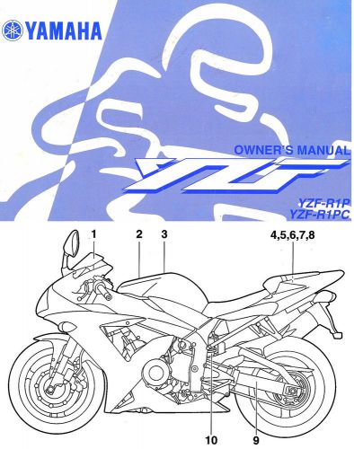 2002 yamaha yzf-r1 motorcycle owners manual -yzf r1p-yzfr 1pc-yzf r1-yamaha