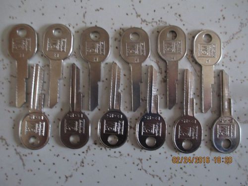 12 new gm key blanks, uncut, unused, b-45, &#034;h&#034; keys