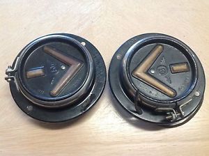 Nos lqqk! pair kd sho turn jr. stainless bezel turn light lamp vintage signals