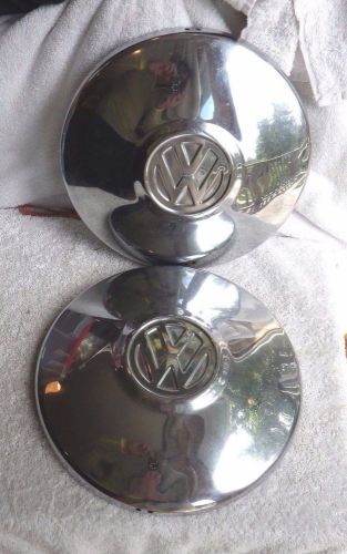 2  vintage volkswagen vw beetle bus microbus 10&#034; chrome hubcaps