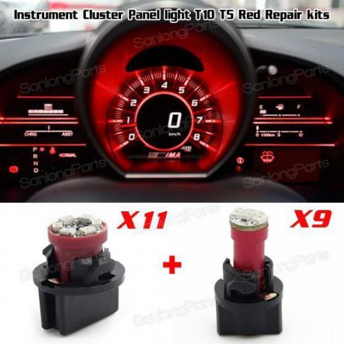 Red led t5 t10 instrument cluster panel light kits for dodge neon ram 1500