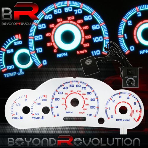 Indiglo reverse glow gauge dash face w/ rpm for 2000-2002 cavalier l4 2.2l 2.4l