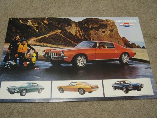 1973 chevrolet camaro dealer sales-showroom brochure-poster, z28, lt