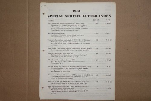 1960 - 61 buick original technical service bulletins.