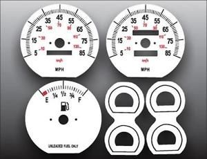 1987-1990 jeep cherokee non tach dash instrument cluster white face gauges 87-90