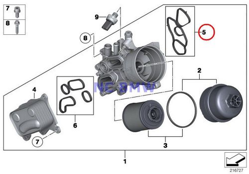 Bmw mini genuine gasket set - oil filter housing to block r55 r55n r56 r56n 758