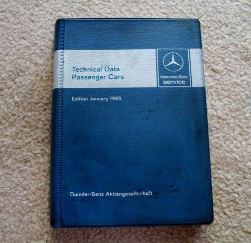 Mercedes benz 1980 technical data passenger car charts manual