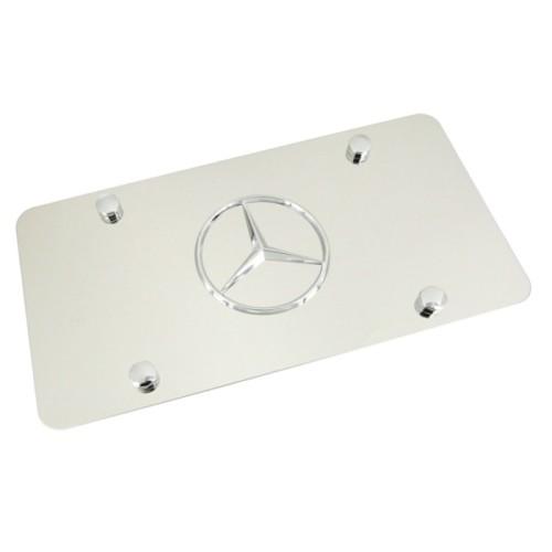 Mercedes benz chrome star logo license plate - new!