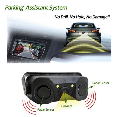 3 in 1 vehicle car camera parking reverse radar system backup sensor 600tvl new