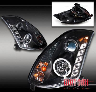 03-07 infiniti g35 2dr led projector blk headlights 05